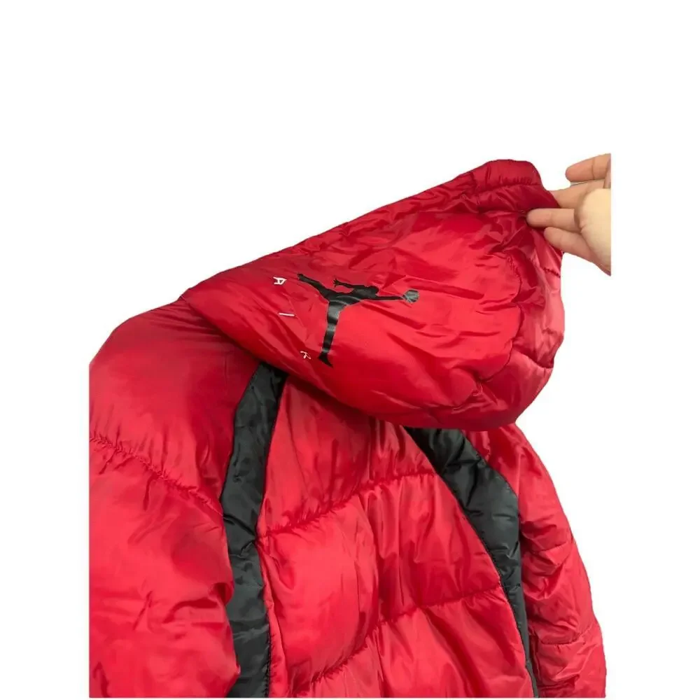Nike Kids' Jordan Boys' Flight Puffer Jacket In Red/black Winter Coat Size Large